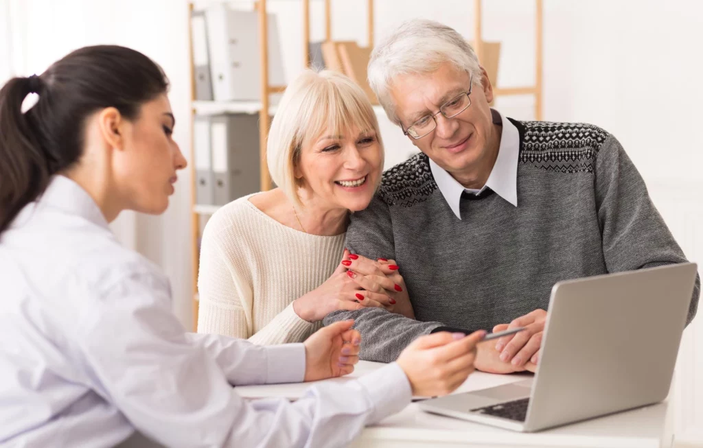 Senior couple meeting with a wealth manager