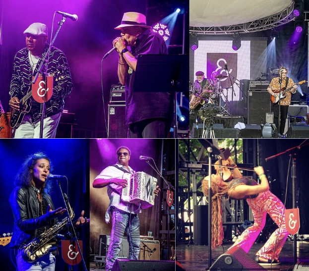 collage of photos from music festival