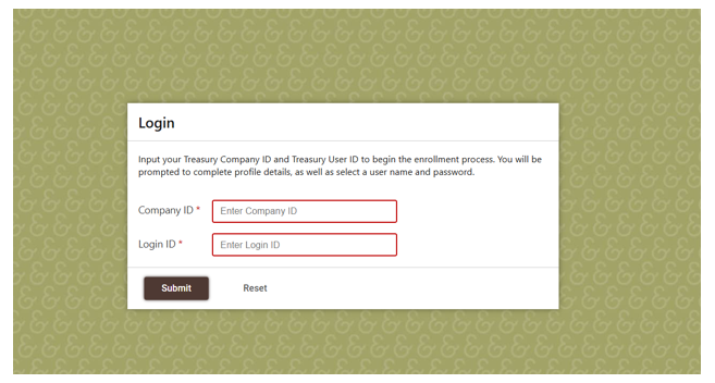 Login Company ID and User Name screenshot