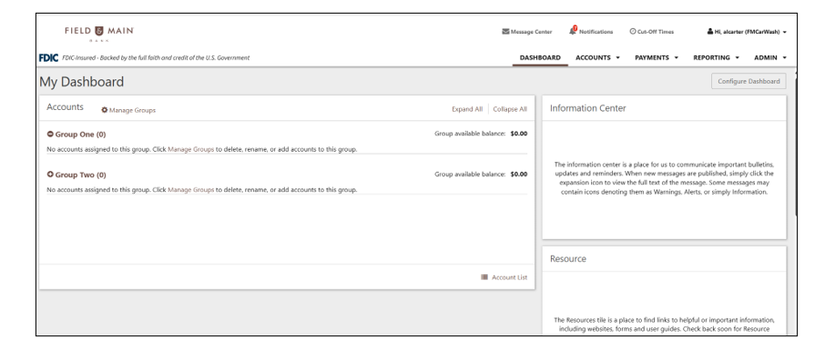 Dashboard screenshot